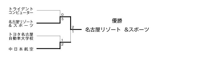 平成25年度夏季東海地区専門学校テニス選手権大会（団体戦） 結果