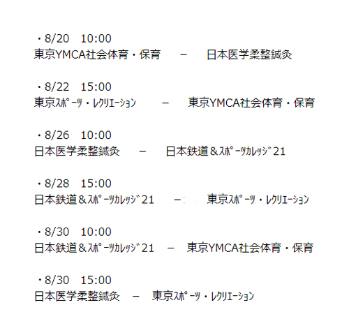 第34回全国専門学校サッカー選手権大会東京地区代表決定戦 組み合わせ